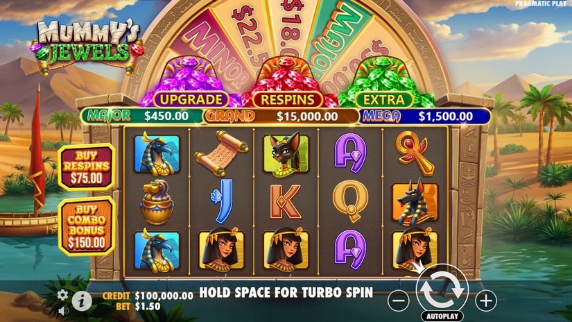 Mummy’s Jewels slot screen 1