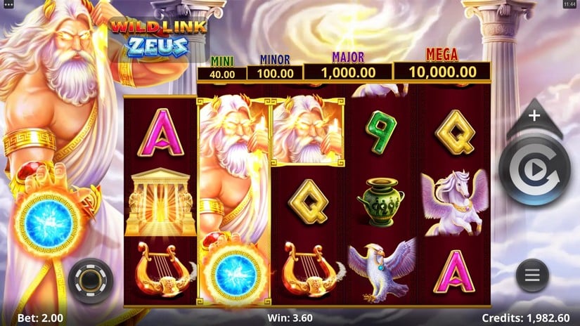 Wild Link Zeus slot screen 3