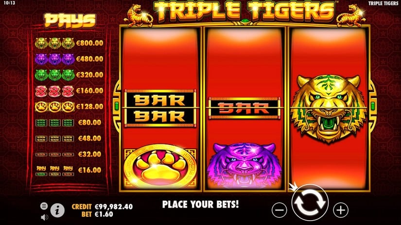 Triple Tigers slot screen 2