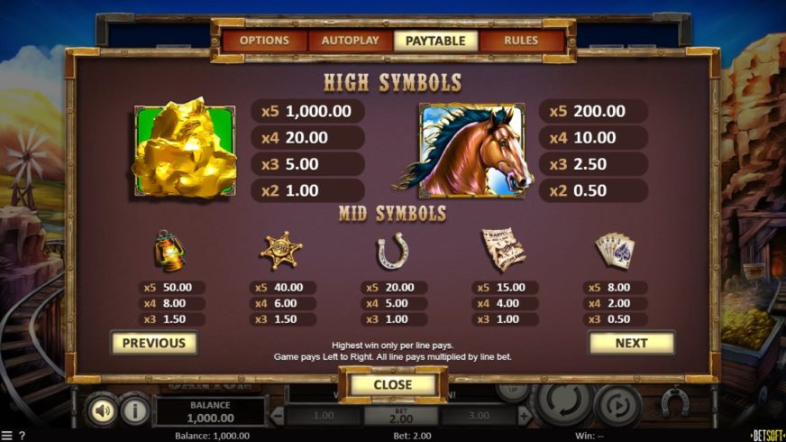 Gold Canyon slot screen 2