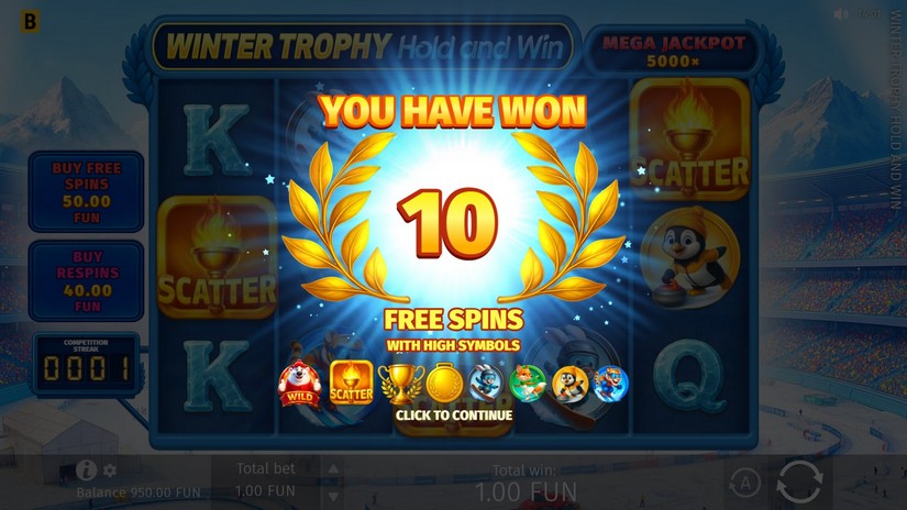 Winter Trophy Hold and Win slot screen 2