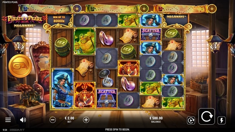 Pirate’s Pearl Megaways slot screen 1