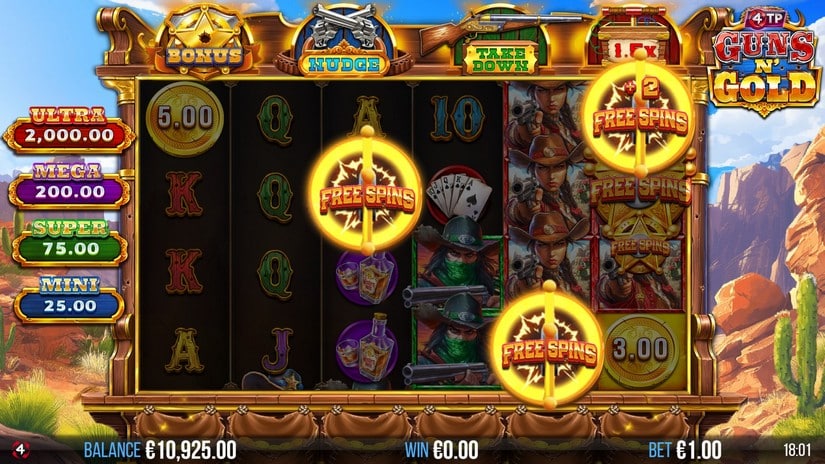 4TP Guns N’ Gold slot screen 2