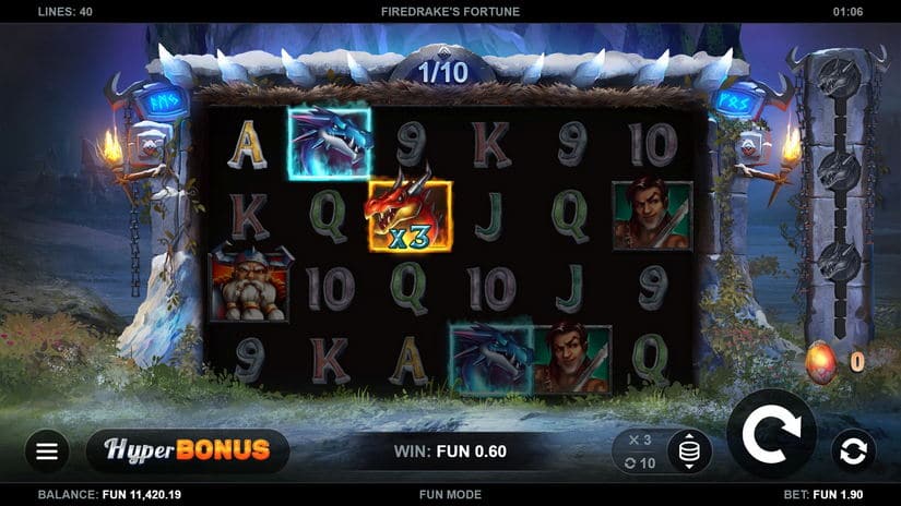 Firedrake’s Fortune slot screen 2