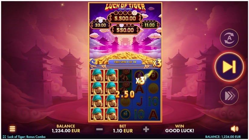 Luck of Tiger: Bonus Combo slot screen 3