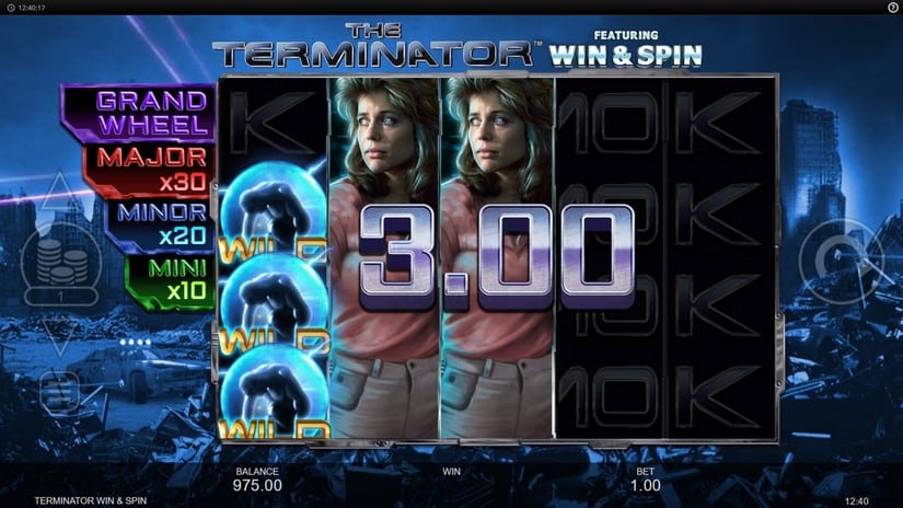 The Terminator Win & Spin slot screen 2