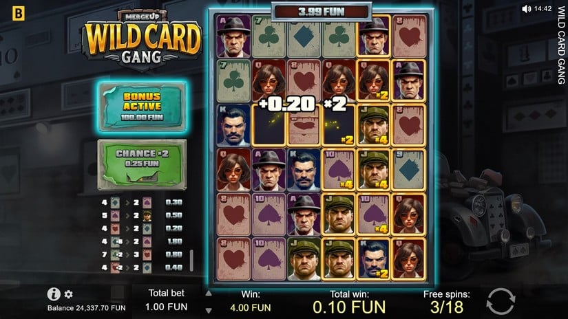 Wild Card Gang slot screen 4