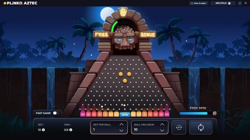 Plinko AZTEC slot screen 2