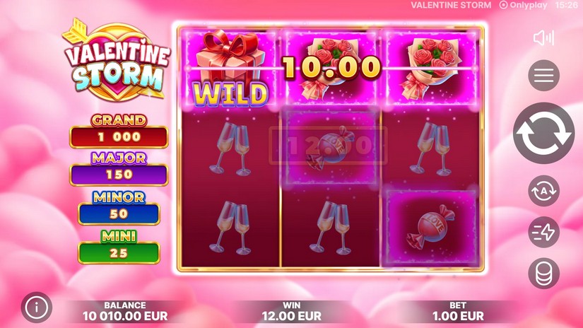 Valentine Storm slot screen 2