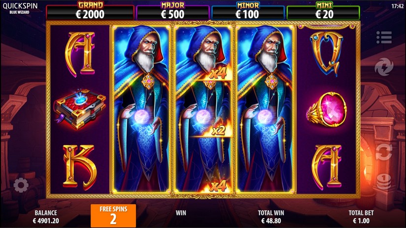 Blue Wizard slot screen 5