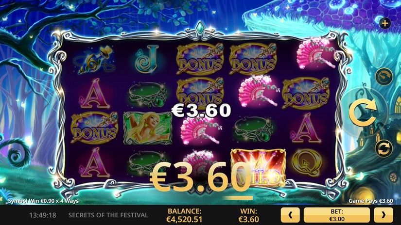 Secrets of the Festival slot screen 3