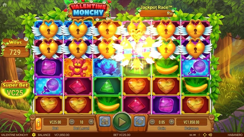 Valentine Monchy slot screen 2