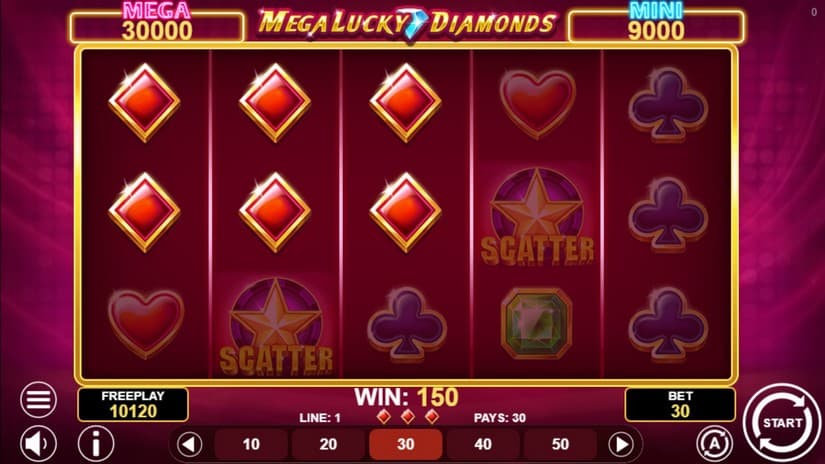 Mega Lucky Diamonds slot screen 2