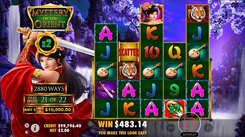 Mystery of the Orient slot screen 8