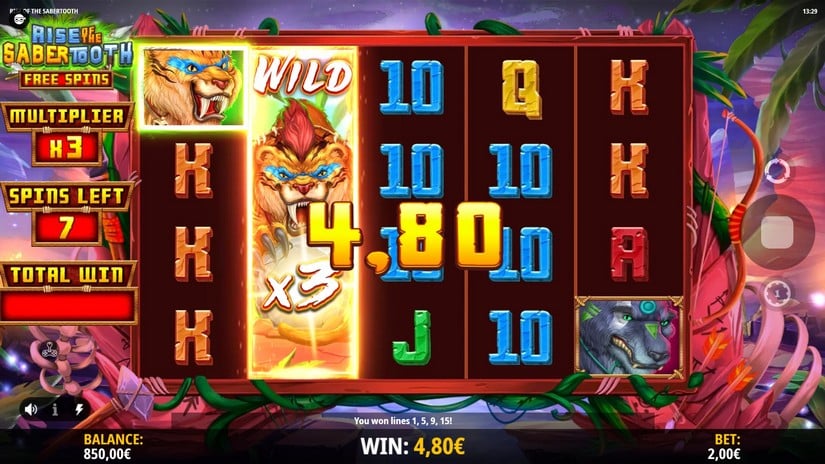 Rise of the Sabertooth slot screen 4