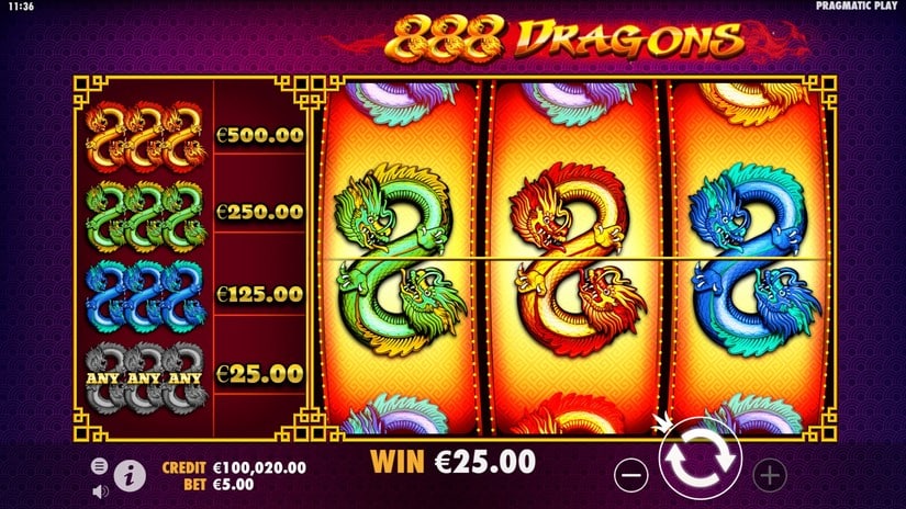 888 Dragons slot screen 4