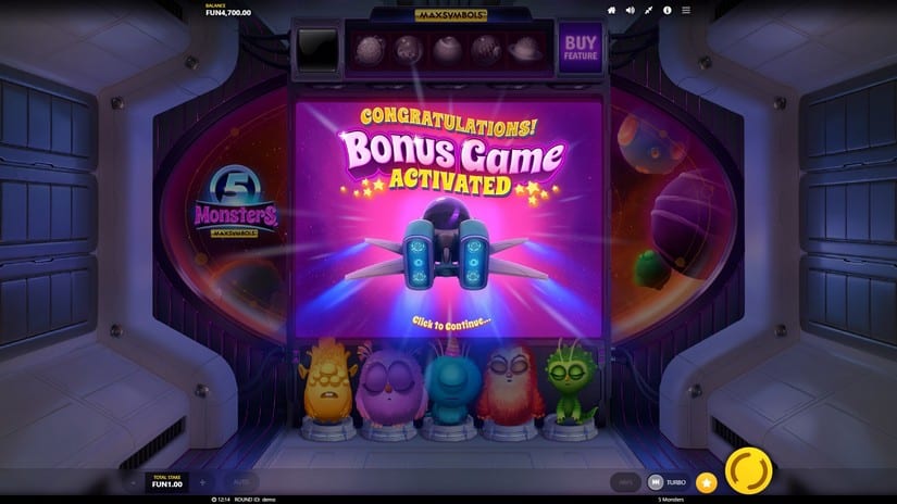 5 Monsters slot screen 3