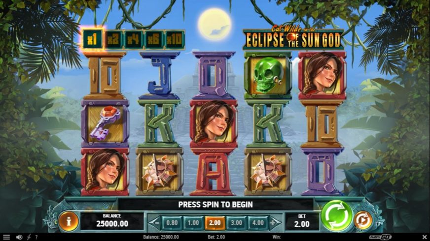 Cat Wilde in the Eclipse of the Sun God slot screen 1