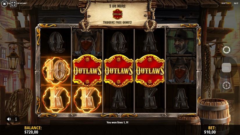 Van Der Wilde and the Outlaws slot screen 4