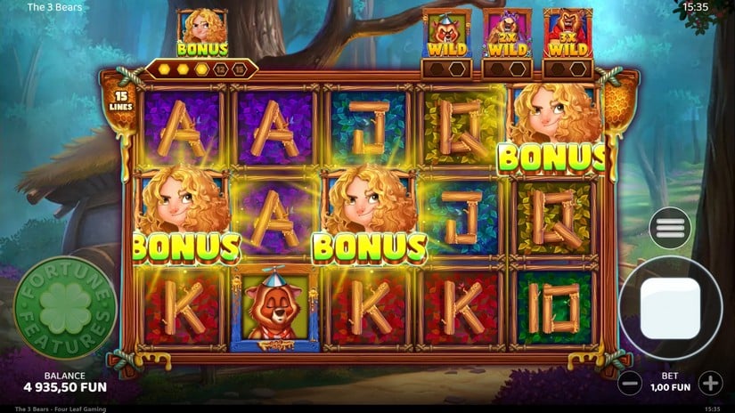 The 3 Bears slot screen 2