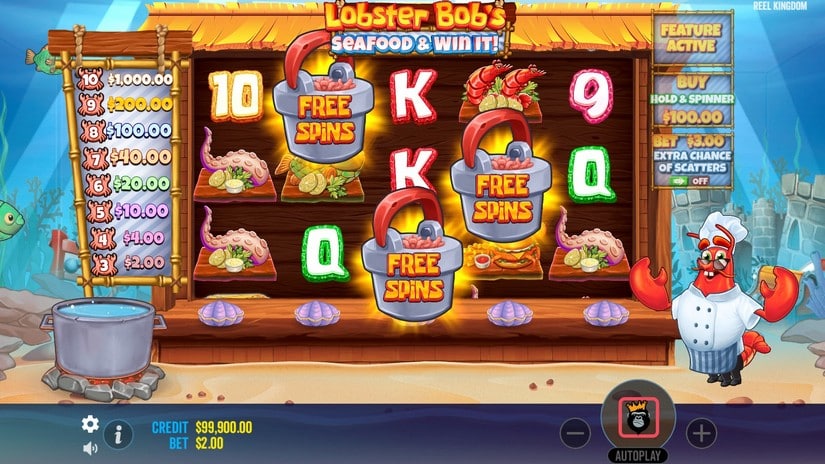 Lobster Bob’s Sea Food and Win It slot screen 2