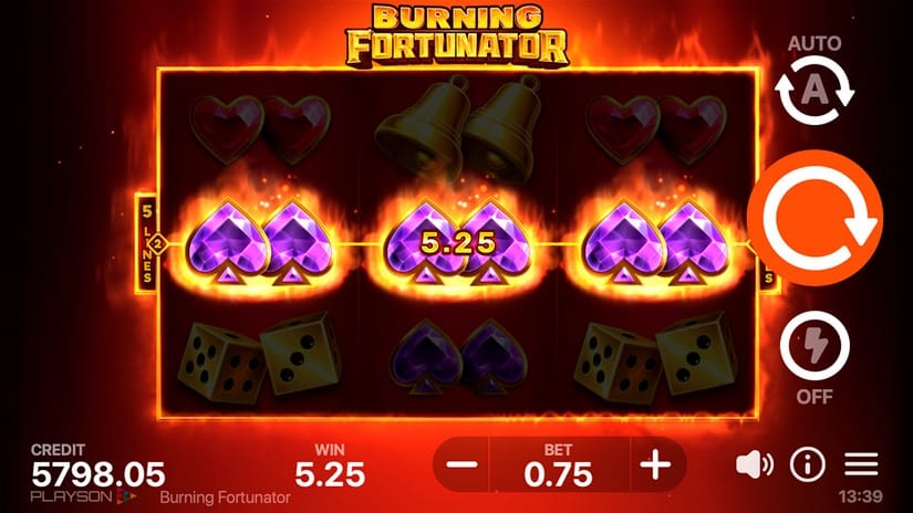 Burning Fortunator slot screen 2