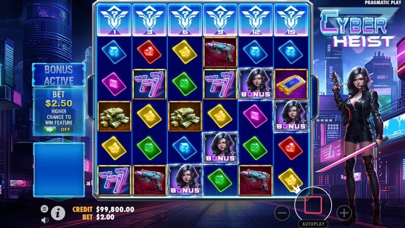Cyber Heist slot screen 2