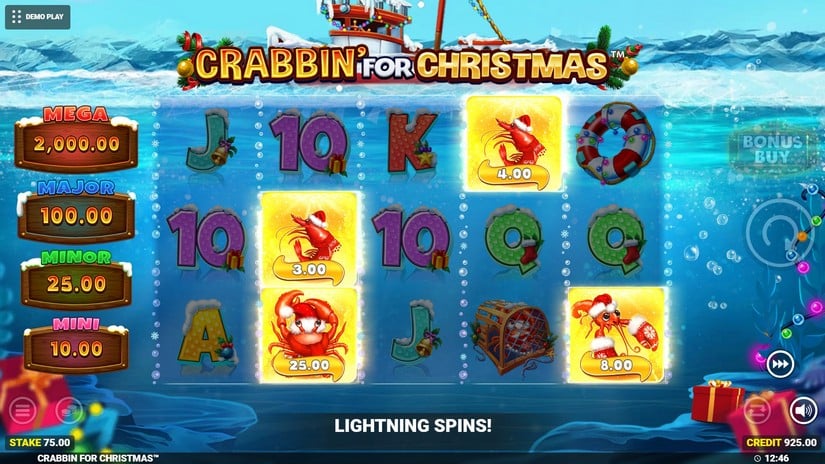 Crabbin’ For Christmas slot screen 2