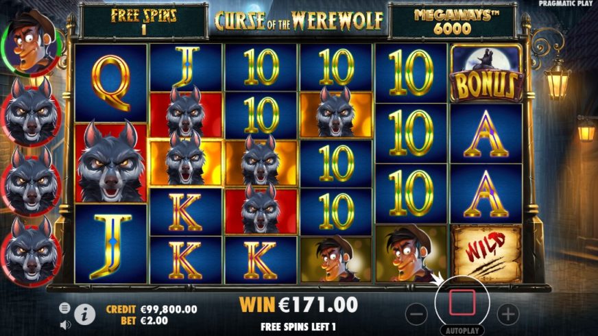 Curse of the Werewolf Megaways slot screen 4