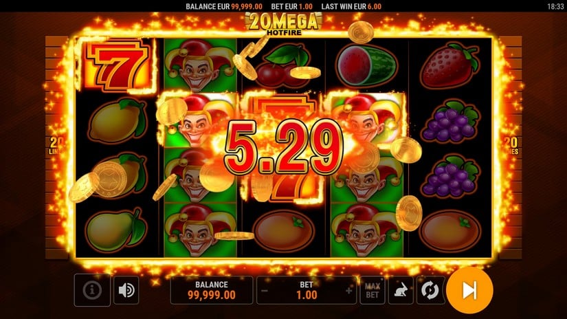 20 Mega Hotfire slot screen 3