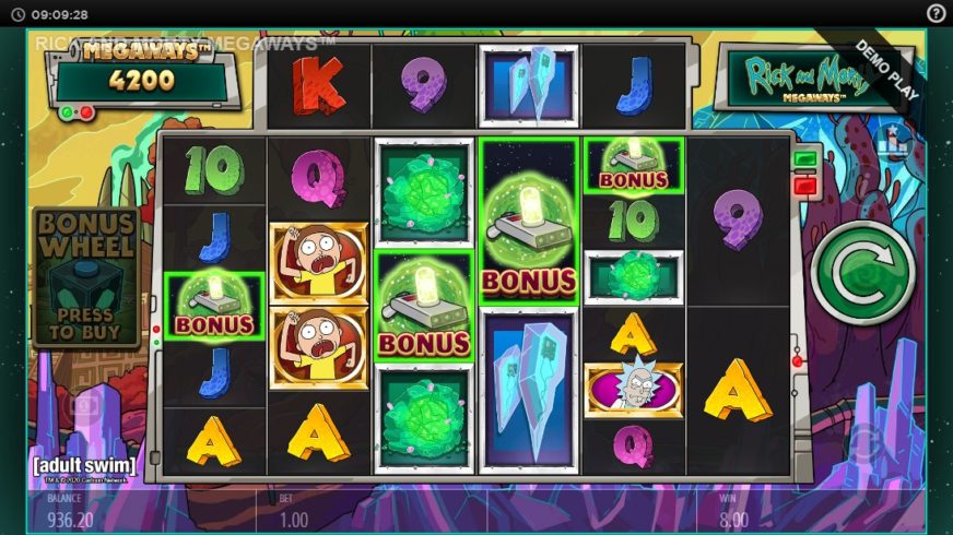 Rick and Morty Megaways slot screen 3