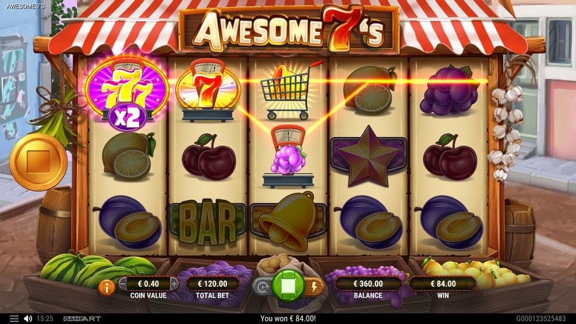 Awesome 7s slot screen 3