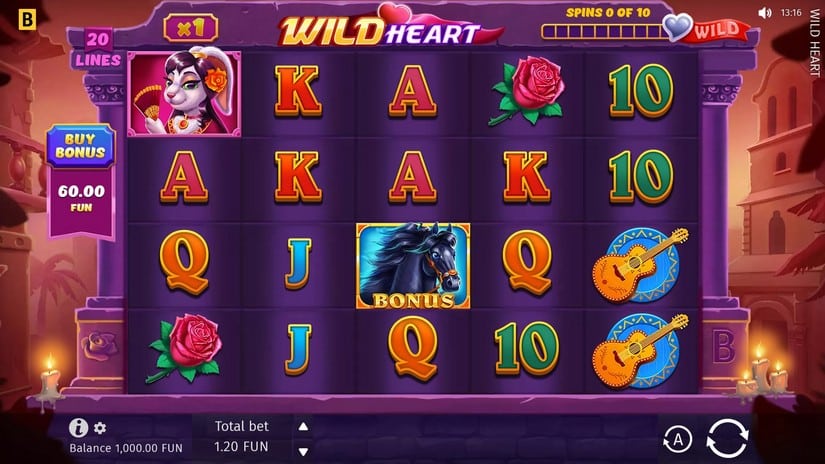 Wild Heart slot screen 1