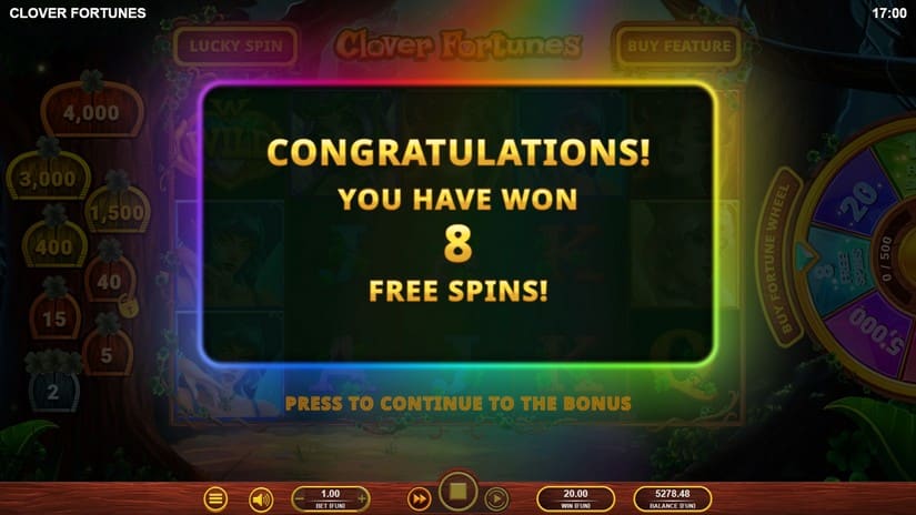 Clover Fortunes slot screen 4