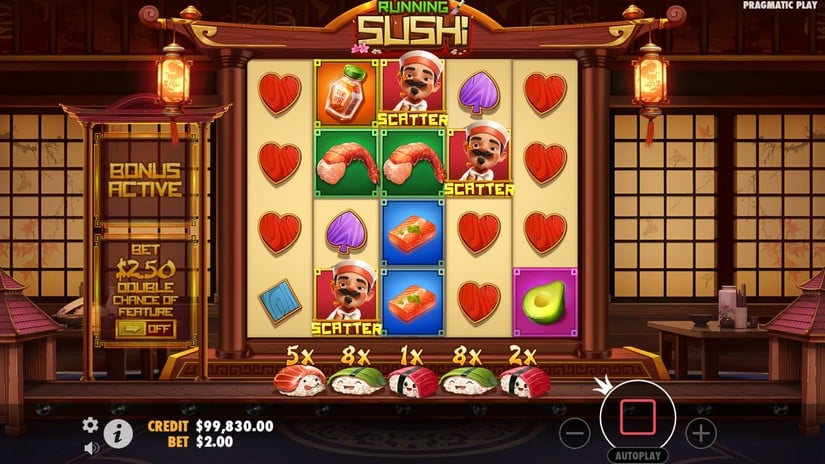 Running Sushi slot screen 2