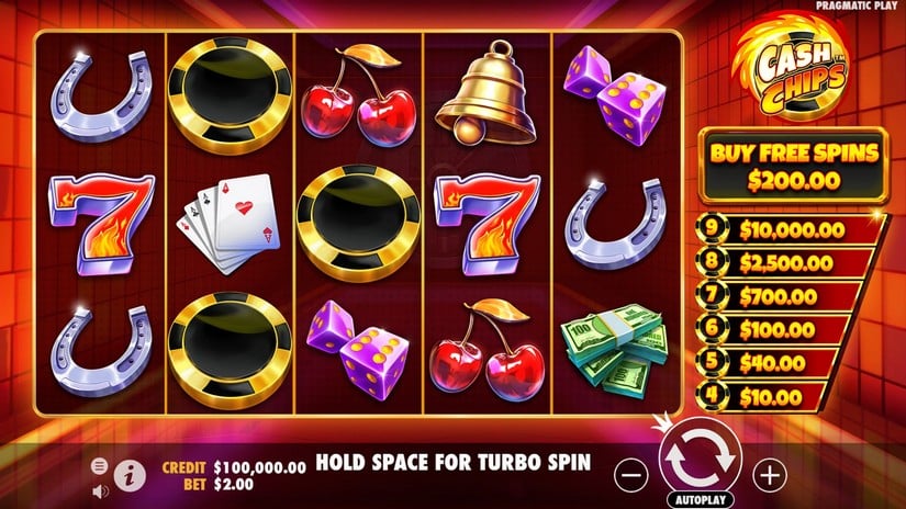 Cash Chips slot screen 1