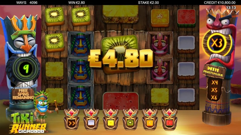 Tiki Runner GigaBlox slot screen 4