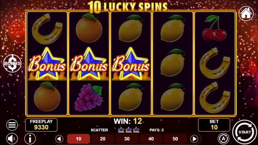 10 Lucky Spins slot screen 2