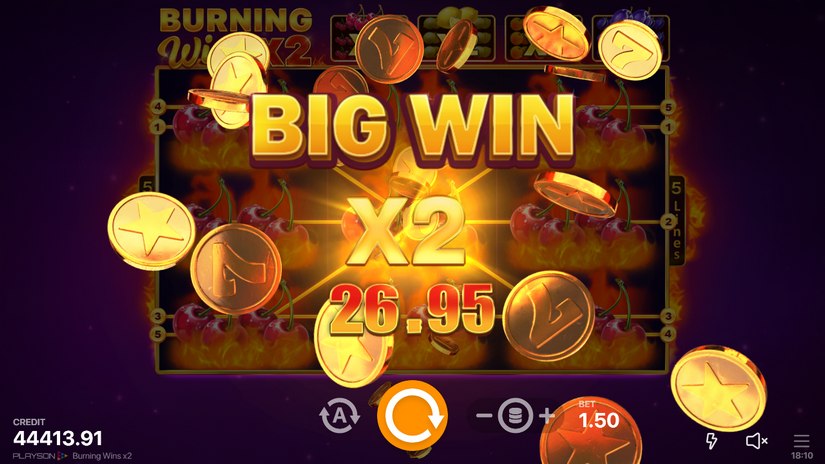 Burning Wins x2 slot screen 6