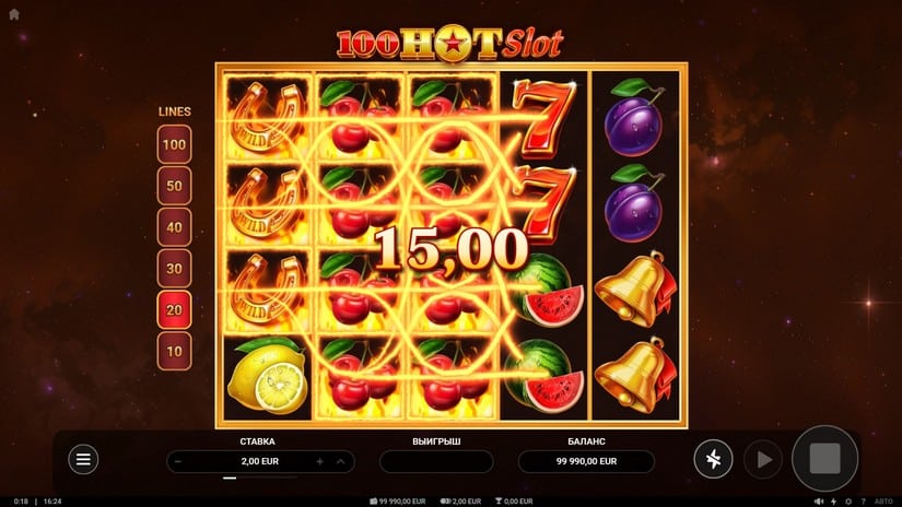 100 Hot Slot slot screen 2