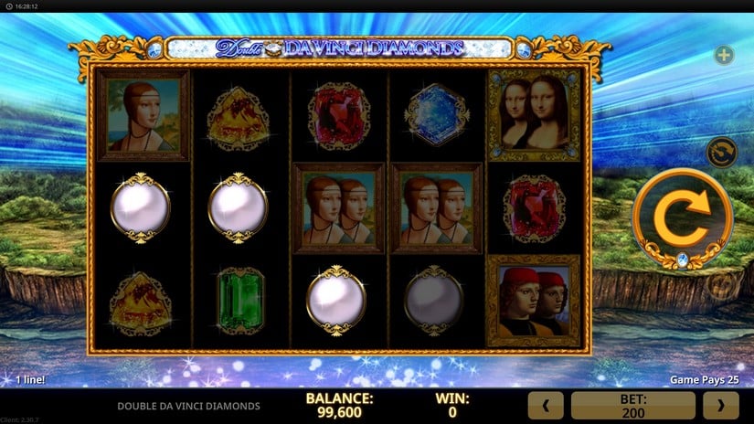 Double Da Vinci Diamonds slot screen 2