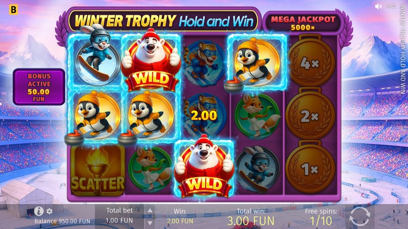 Winter Trophy Hold and Win slot screen 3