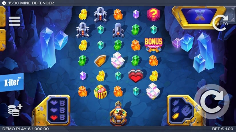 Mine Defender slot screen 1