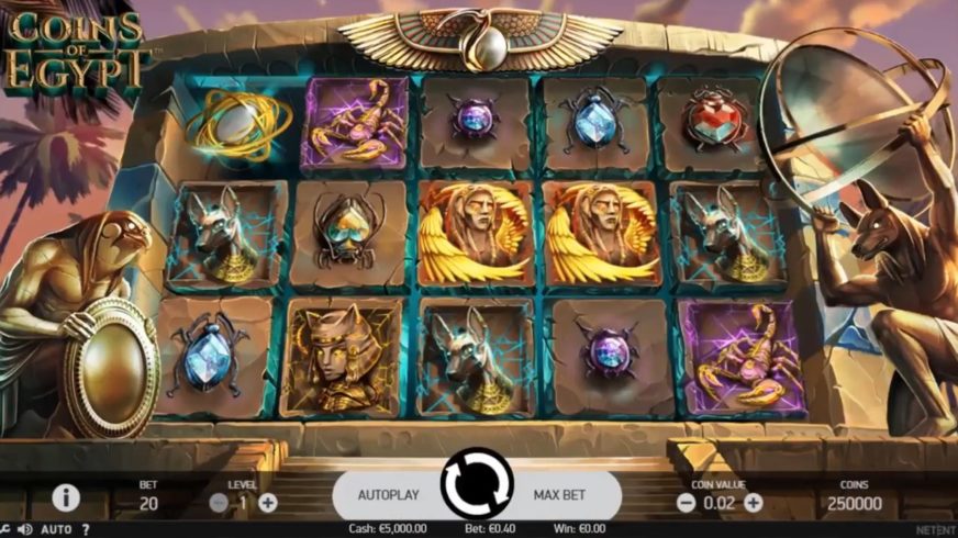Coins of Egypt slot screen 1