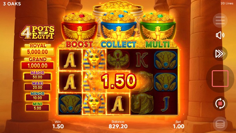 4 Pots of Egypt slot screen 4