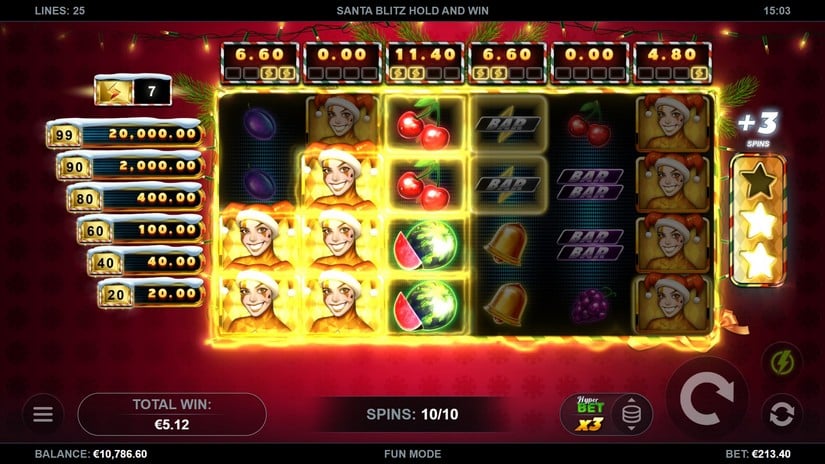 Santa Blitz Hold’n’Win slot screen 4