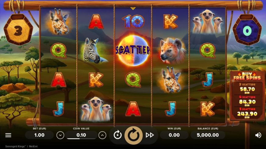 Serengeti Kings slot screen 1