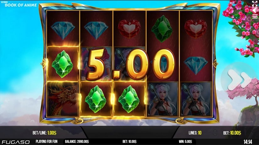 Book of Anime slot screen 2