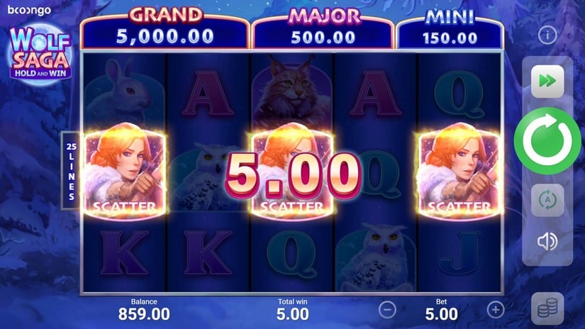 Wolf Saga slot screen 2