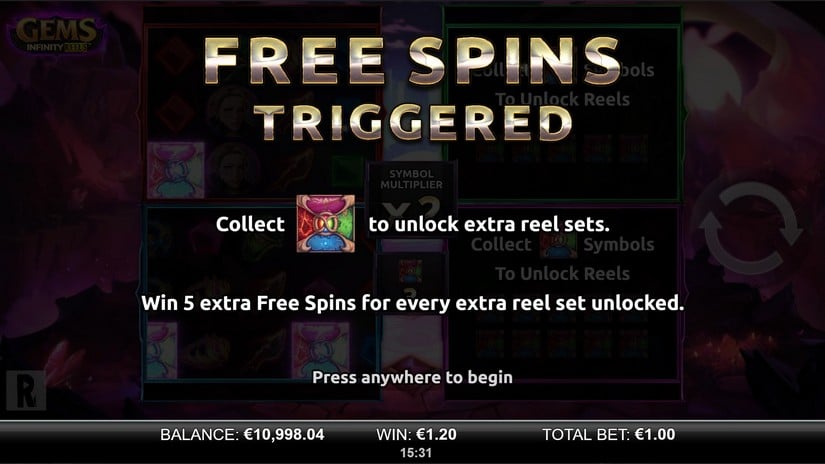 Gems Infinity Reels slot screen 2
